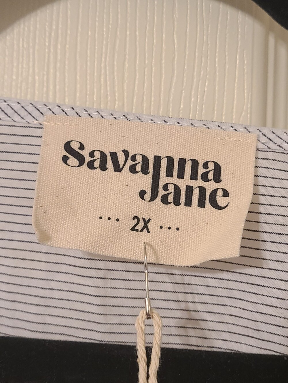 Savanna Jane Light Blue Embroidered Peplum Top - 2x - Picture 3 of 5